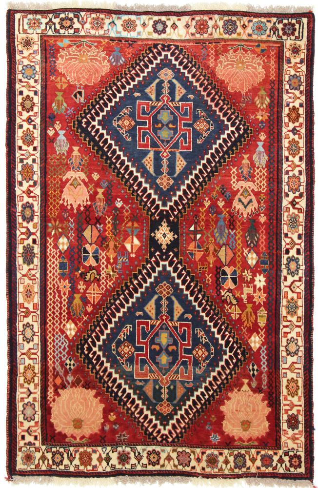 Tapete persa Ghashghai 195x125 195x125, Tapete persa Atado à mão