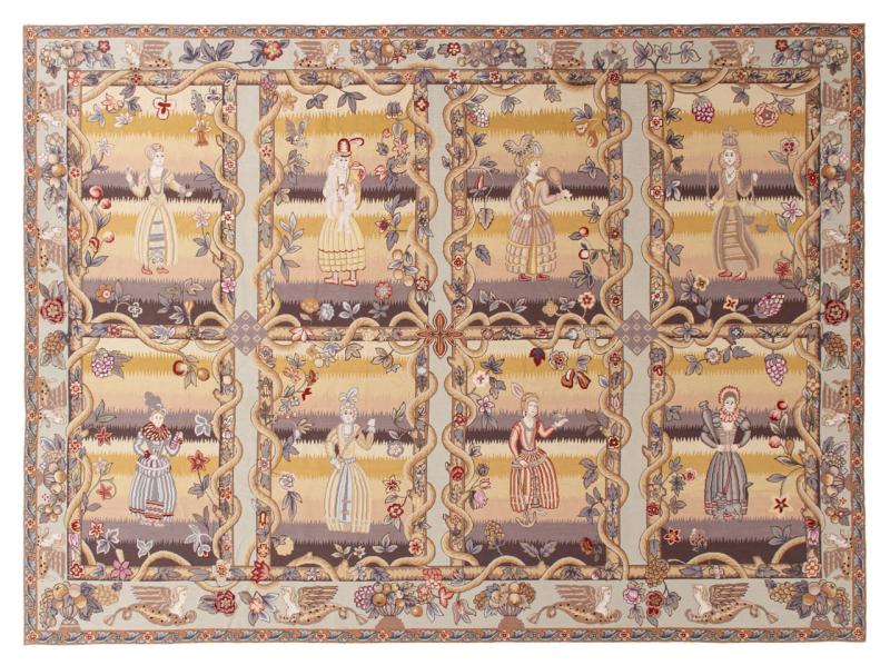 Kiinalainen matto Kiina Gobelin Verdure Antiikki 351x257 351x257, Persialainen matto Solmittu käsin