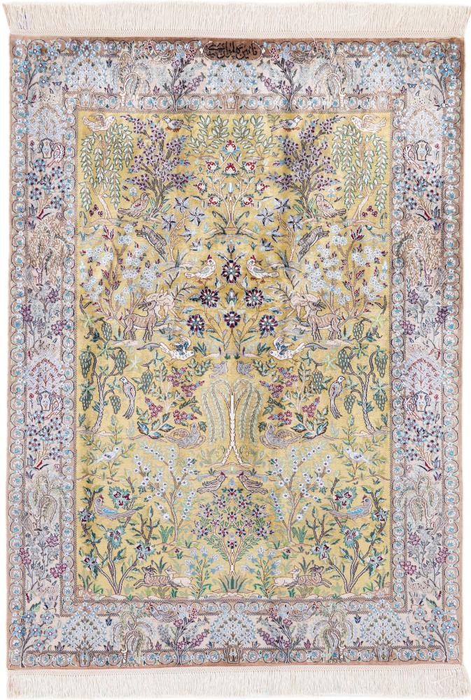 Persialainen matto Nain 6La Silkki 142x103 142x103, Persialainen matto Solmittu käsin