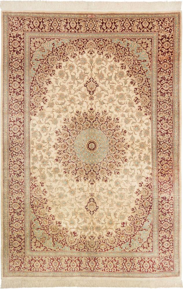 Persisk tæppe Ghom Silke 201x133 201x133, Persisk tæppe Knyttet i hånden