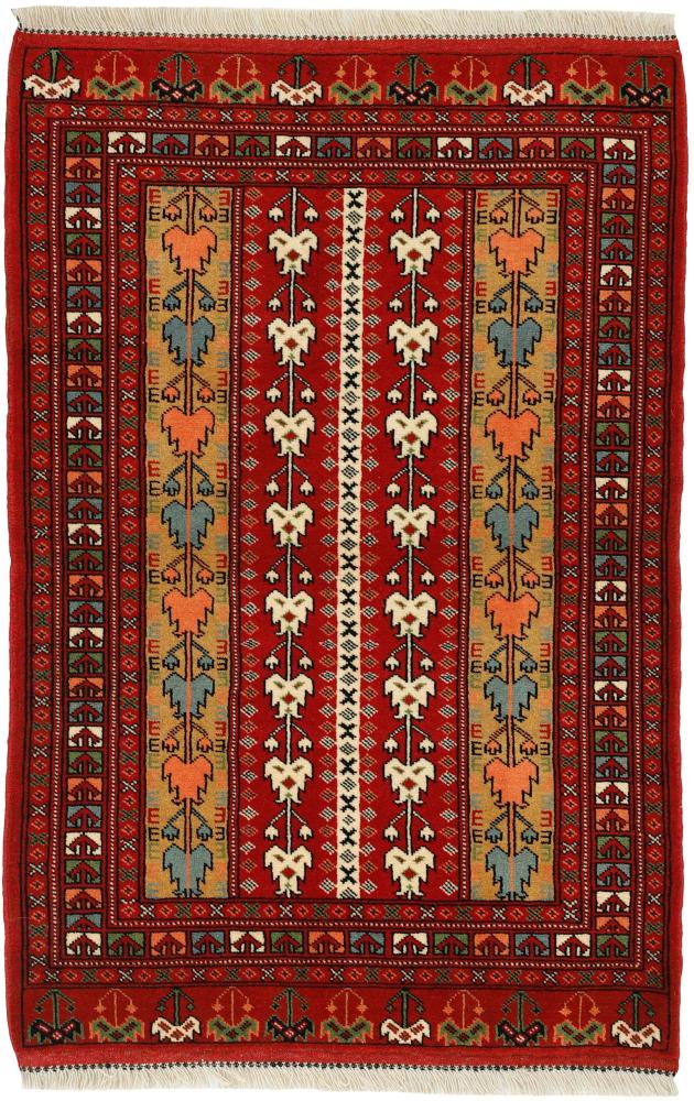 Tapete persa Turcomano 126x85 126x85, Tapete persa Atado à mão