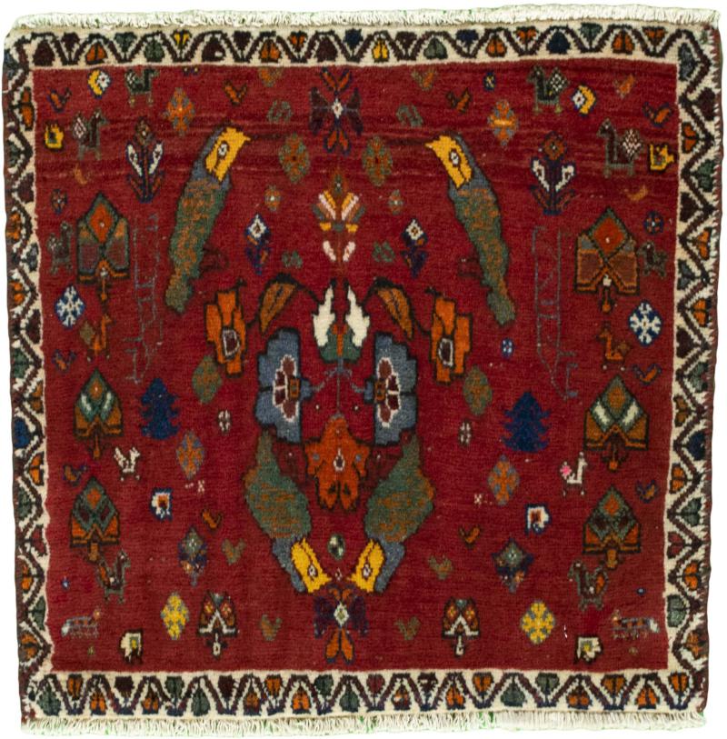 Περσικό χαλί Shiraz 58x59 58x59, Περσικό χαλί Οι κόμποι έγιναν με το χέρι