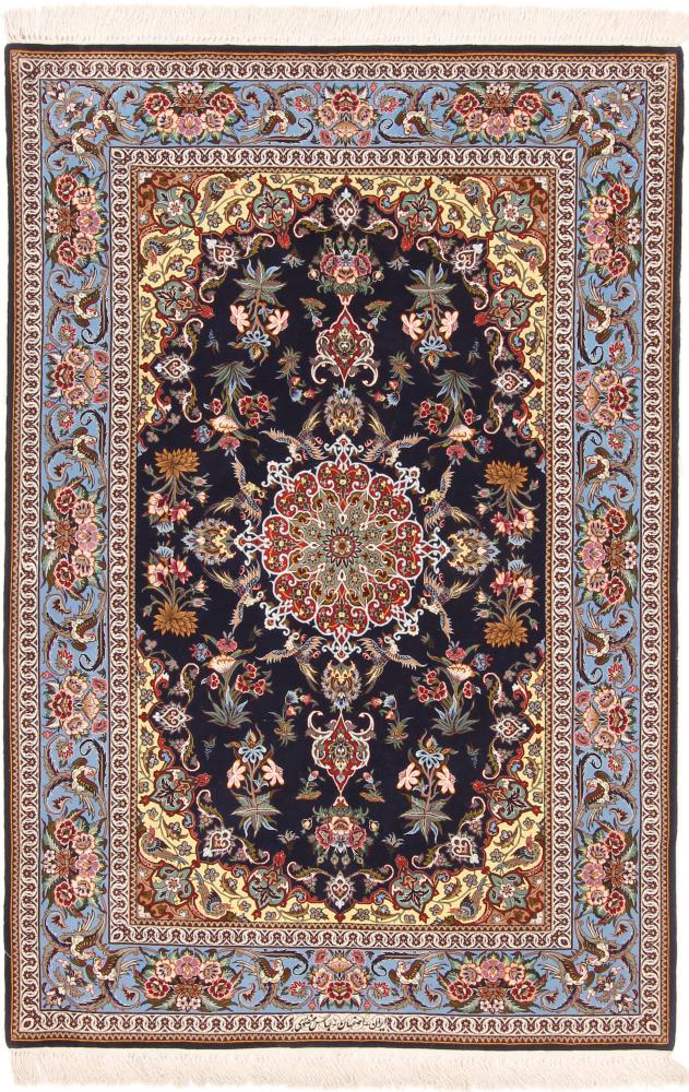 Tapete persa Isfahan Fio de Seda 194x128 194x128, Tapete persa Atado à mão