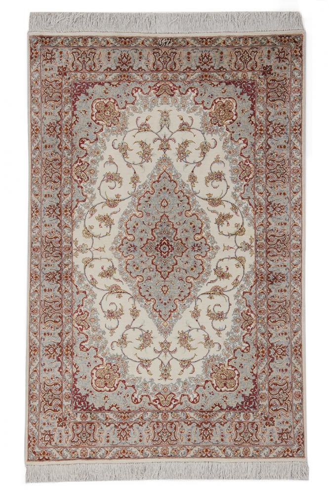 Tapete persa Isfahan Fio de Seda 151x99 151x99, Tapete persa Atado à mão