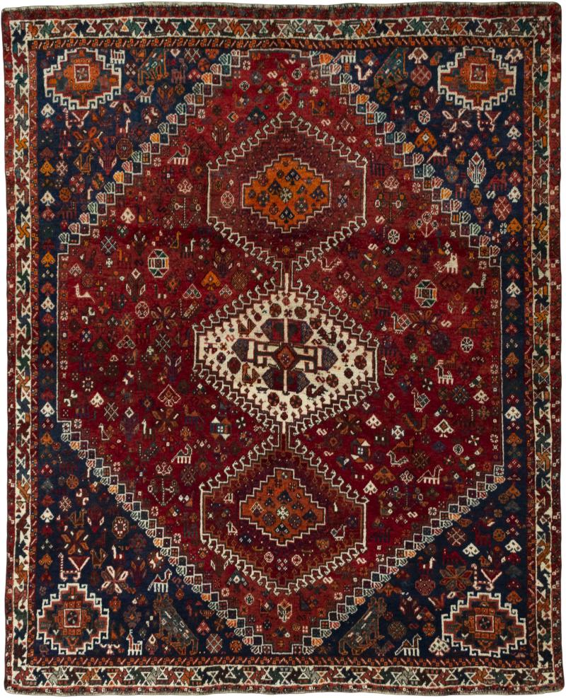 Tapis persan Shiraz 214x174 214x174, Tapis persan Noué à la main
