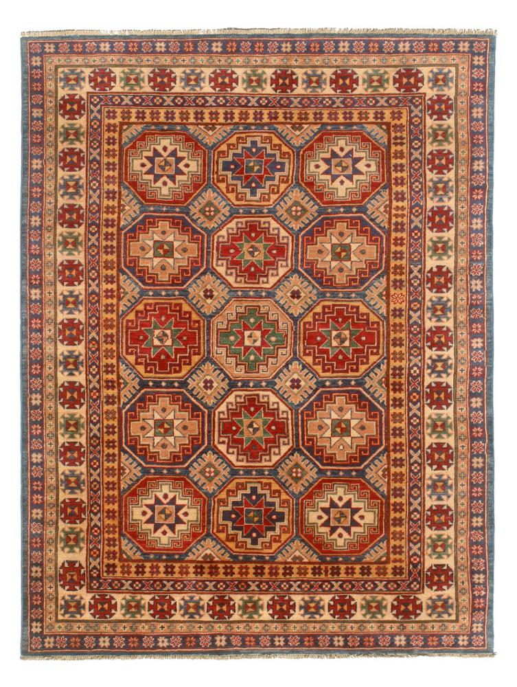 Afghan rug Kazak Ghazni 198x152 198x152, Persian Rug Knotted by hand