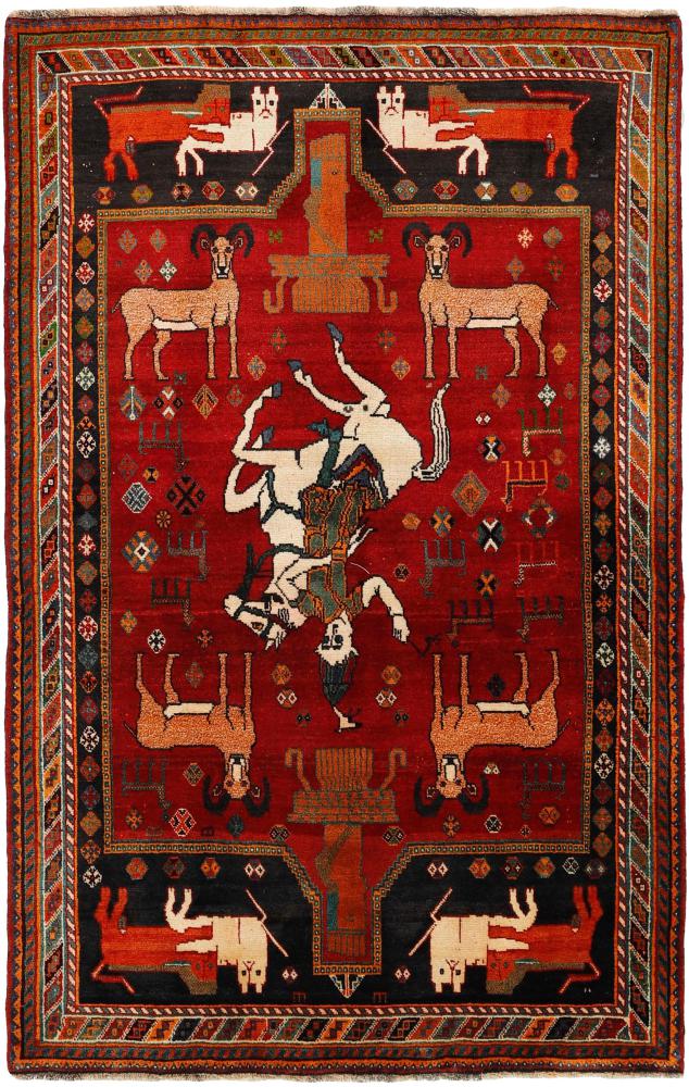 Perzsa szőnyeg Ghashghai Figural 222x140 222x140, Perzsa szőnyeg Kézzel csomózva