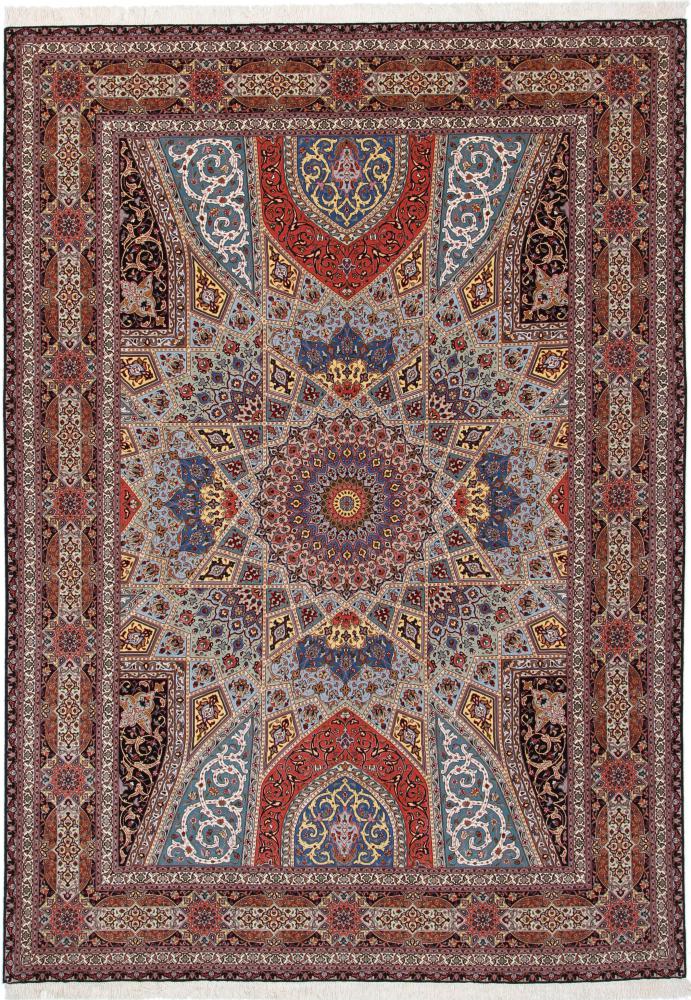 Perzsa szőnyeg Tabriz Gumbad 60Raj Selyemfonal 350x250 350x250, Perzsa szőnyeg Kézzel csomózva
