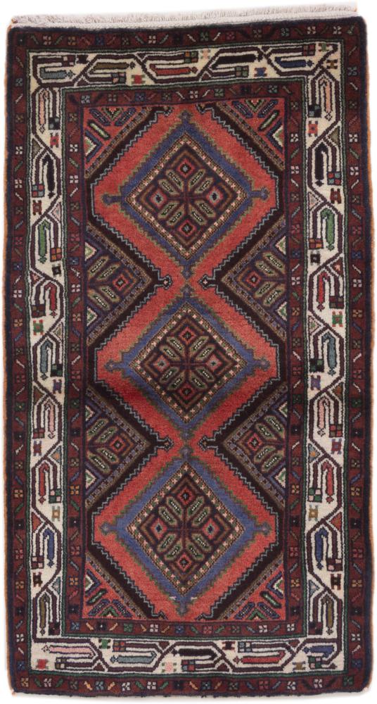 Tapis persan Hamadan 134x77 134x77, Tapis persan Noué à la main