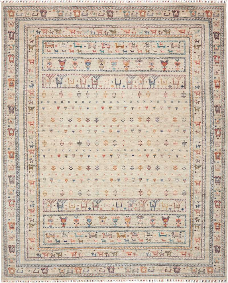 Pakistani rug Design Arijana 9'11"x8'1" 9'11"x8'1", Persian Rug Knotted by hand