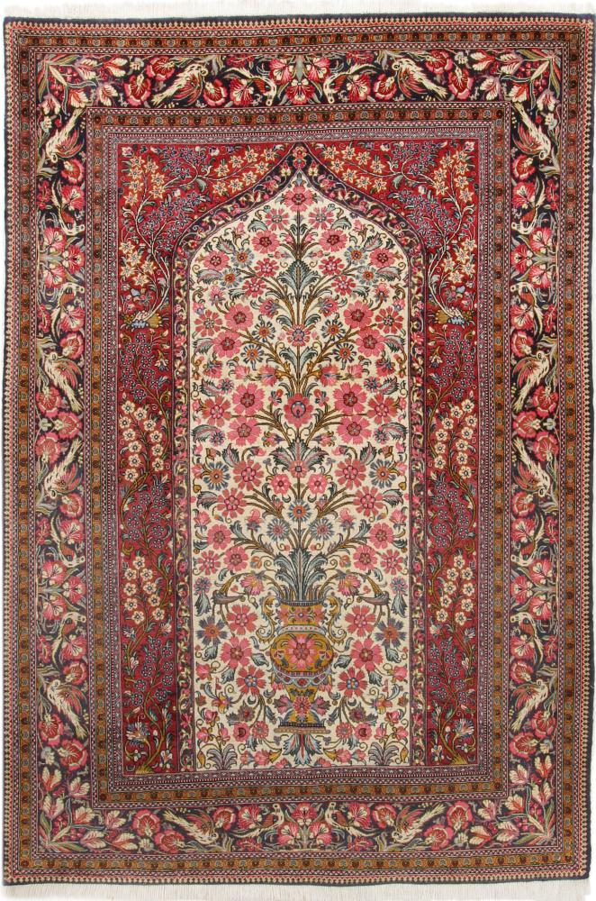 Tappeto persiano Qum 206x141 206x141, Tappeto persiano Annodato a mano
