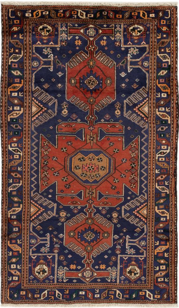 Tapis persan Khamseh 221x129 221x129, Tapis persan Noué à la main
