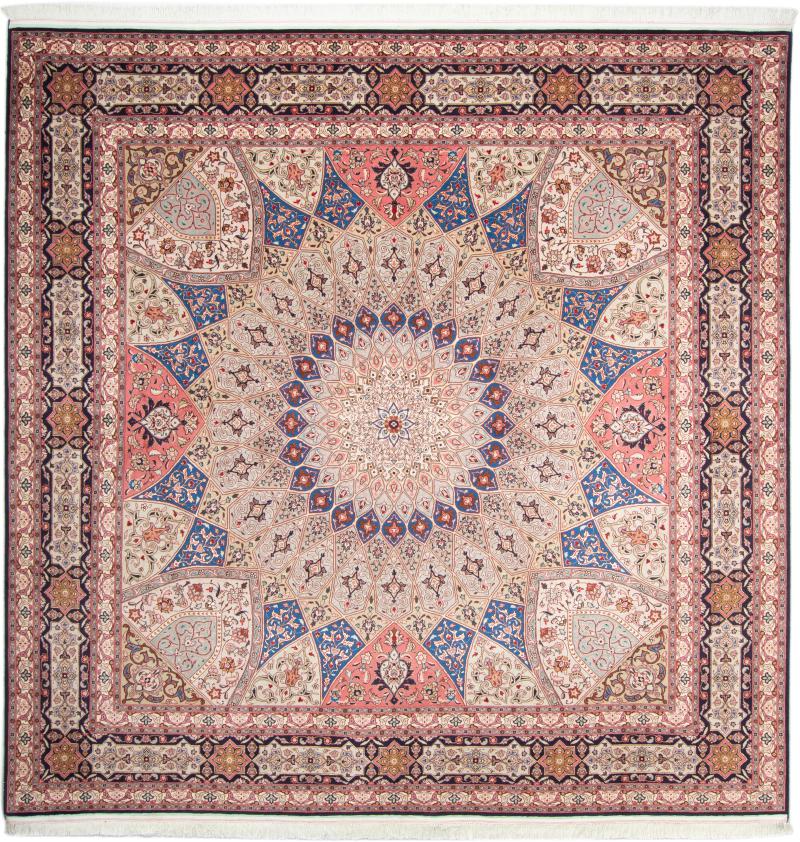 Tapete persa Tabriz 50Raj 255x254 255x254, Tapete persa Atado à mão