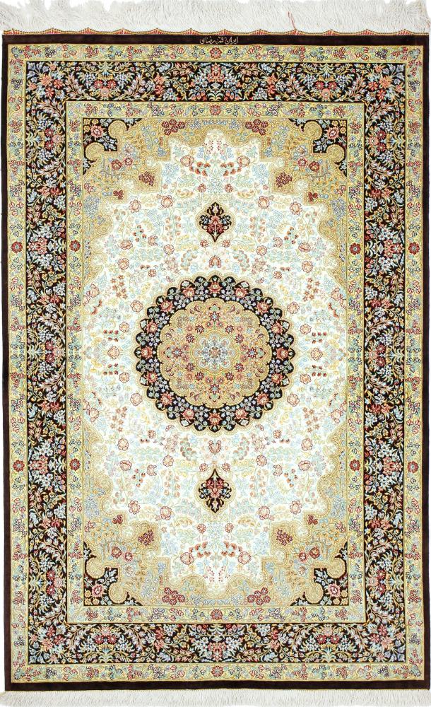 Persialainen matto Ghom Silkki 150x101 150x101, Persialainen matto Solmittu käsin