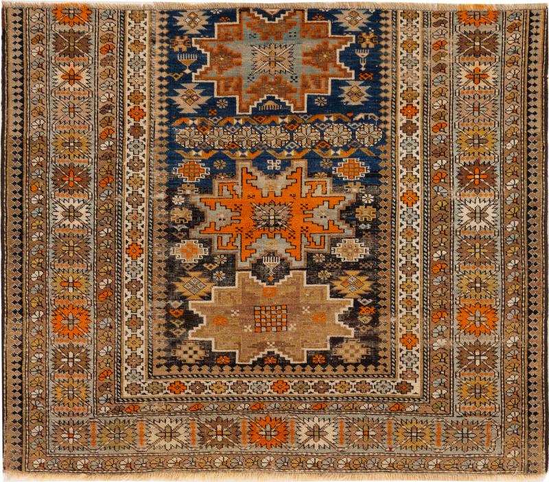 Russian rug Kazak 108x128 108x128, Persian Rug Knotted by hand
