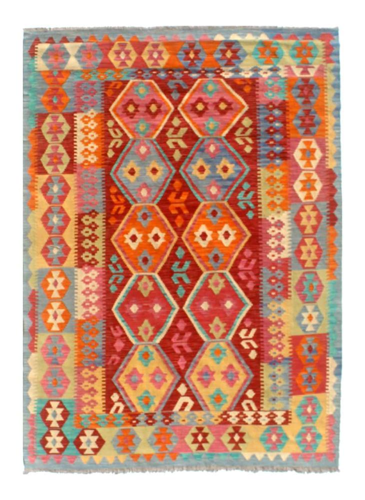 Afghan rug Kilim Afghan 7'11"x5'7" 7'11"x5'7", Persian Rug Woven by hand