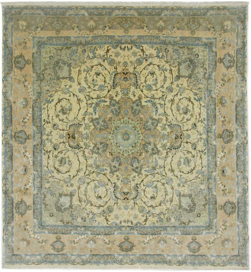 Tapete persa Tabriz 50Raj Fio de Seda 266x250 266x250, Tapete persa Atado à mão