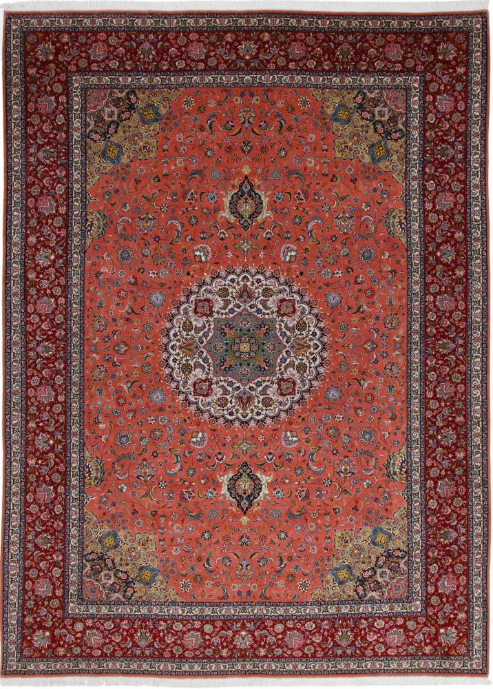 Tapete persa Tabriz 50Raj 13'0"x9'11" 13'0"x9'11", Tapete persa Atado à mão