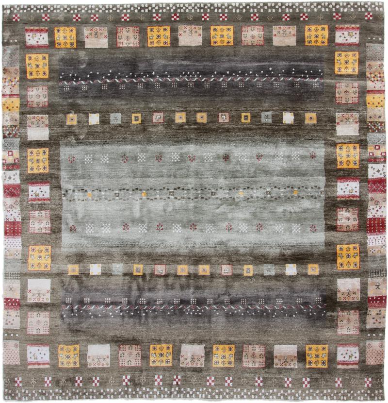 Tapis indien Gabbeh Loribaft 246x255 246x255, Tapis persan Noué à la main