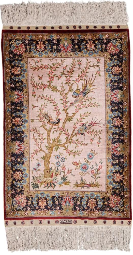  Hereke Silk 97x64 97x64, Persian Rug Knotted by hand