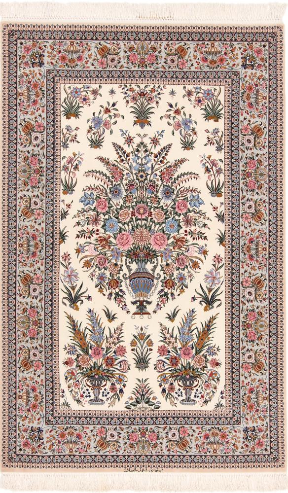 Tapete persa Isfahan Fio de Seda 219x140 219x140, Tapete persa Atado à mão