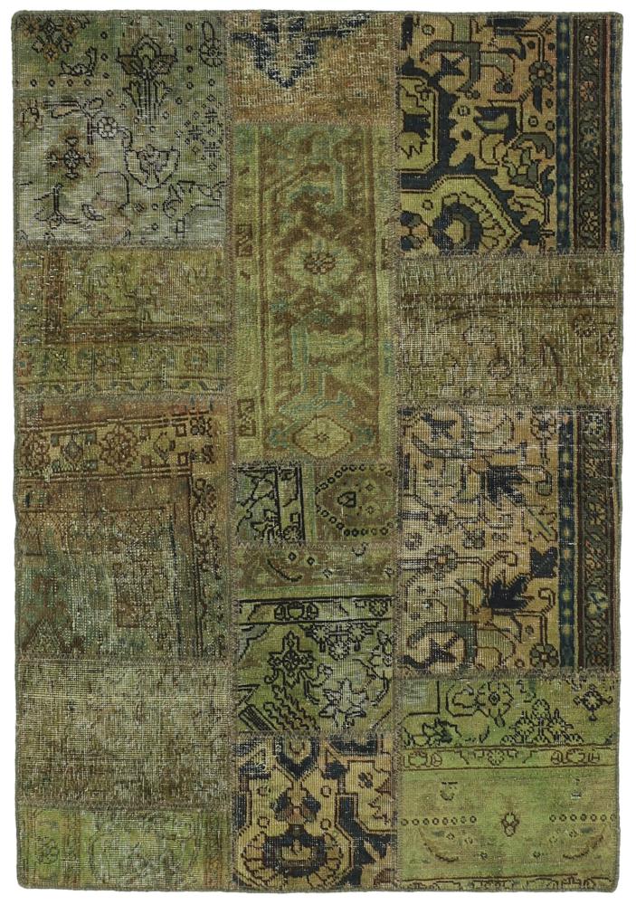 Persisk tæppe Patchwork 159x107 159x107, Persisk tæppe Knyttet i hånden