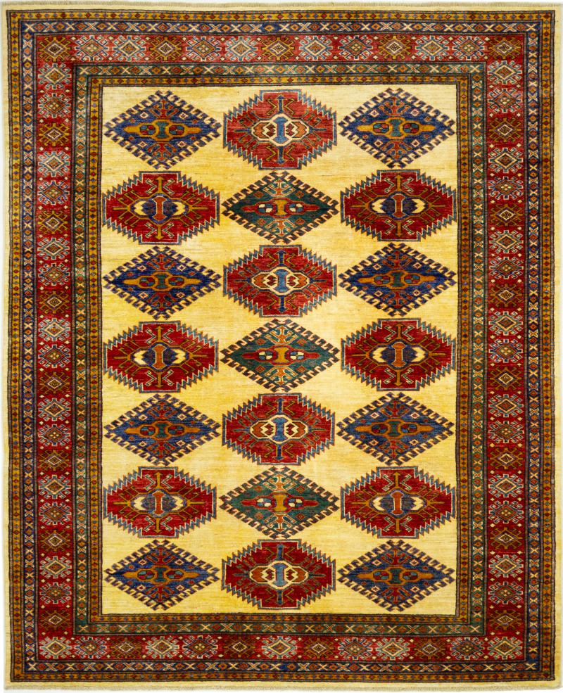 Afghaans tapijt Super Kazak 213x173 213x173, Perzisch tapijt Handgeknoopte