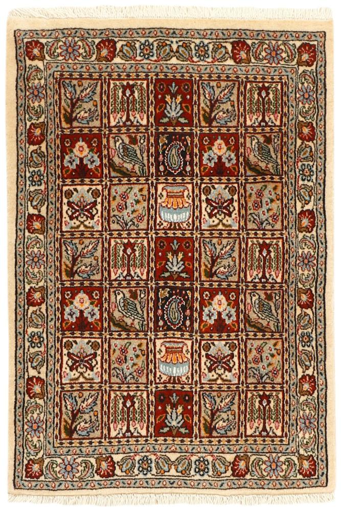 Tapis persan Moud Garden 3'0"x2'0" 3'0"x2'0", Tapis persan Noué à la main