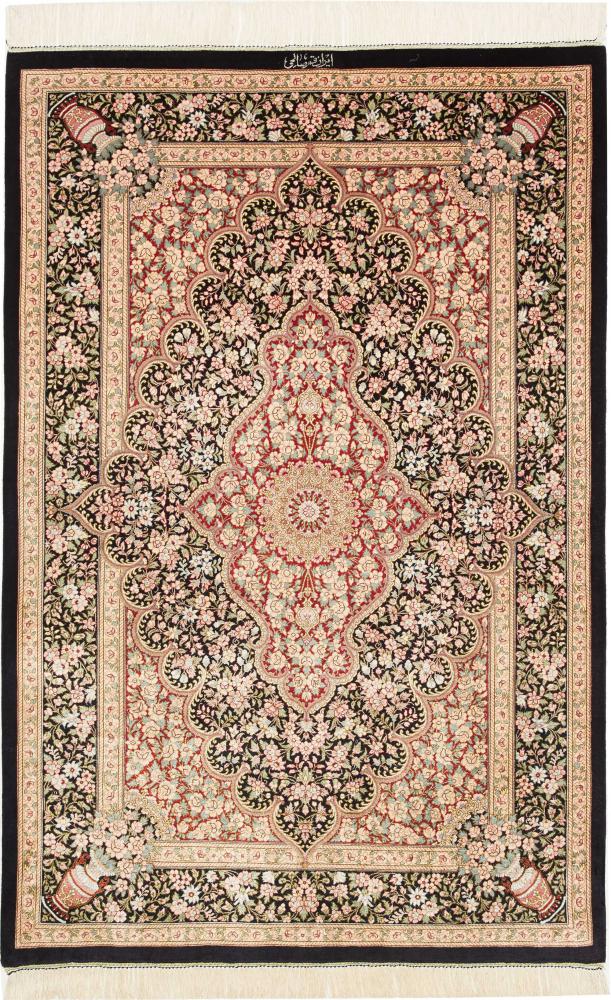 Persisk tæppe Ghom Silke 147x99 147x99, Persisk tæppe Knyttet i hånden