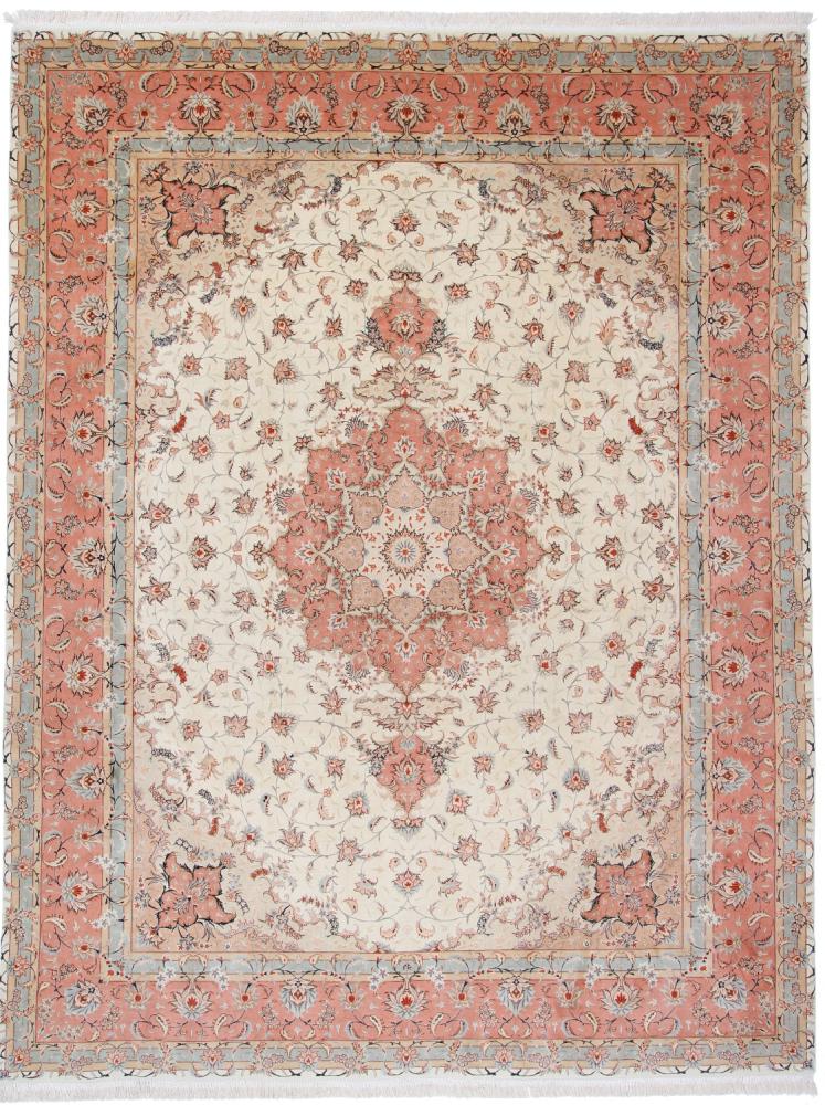 Tapis persan Tabriz 50Raj Chaîne de Soie 386x296 386x296, Tapis persan Noué à la main