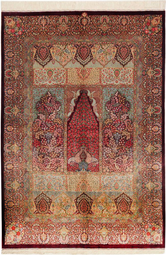 Persisk tæppe Ghom Silke 201x138 201x138, Persisk tæppe Knyttet i hånden