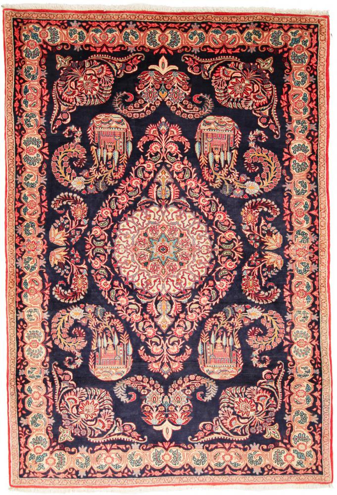 Persisk tæppe Sarough Antikke 212x143 212x143, Persisk tæppe Knyttet i hånden