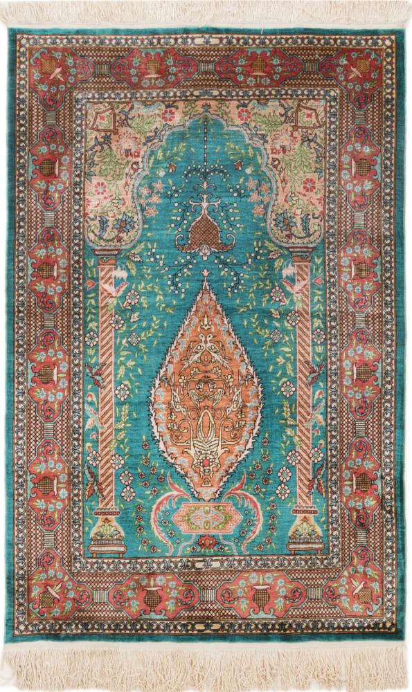  Turkey Silk Warp 114x72 114x72, Persian Rug Knotted by hand