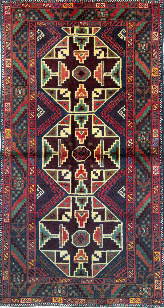 Tapete afegão Balúchi 198x106 198x106, Tapete persa Atado à mão