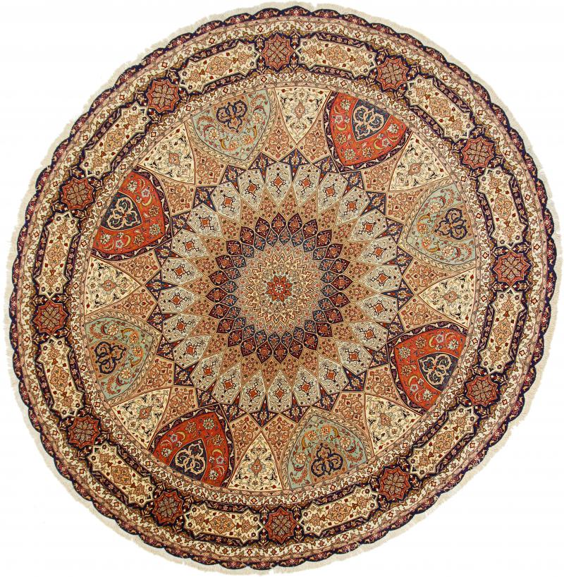 Tapete persa Tabriz 50Raj Fio de Seda 311x313 311x313, Tapete persa Atado à mão