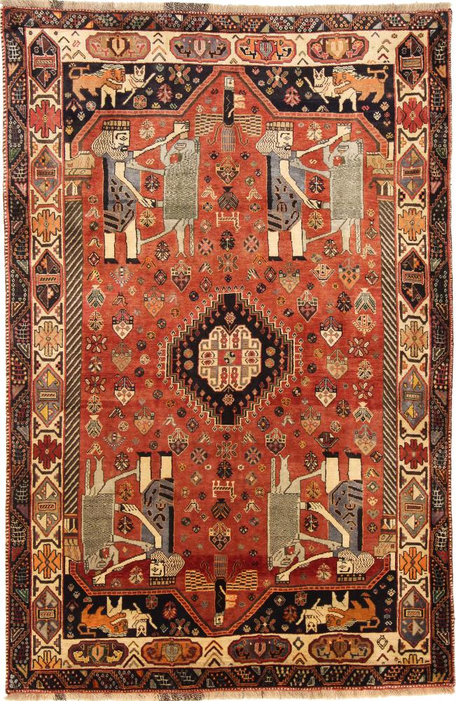 Tapete persa Ghashghai 269x181 269x181, Tapete persa Atado à mão