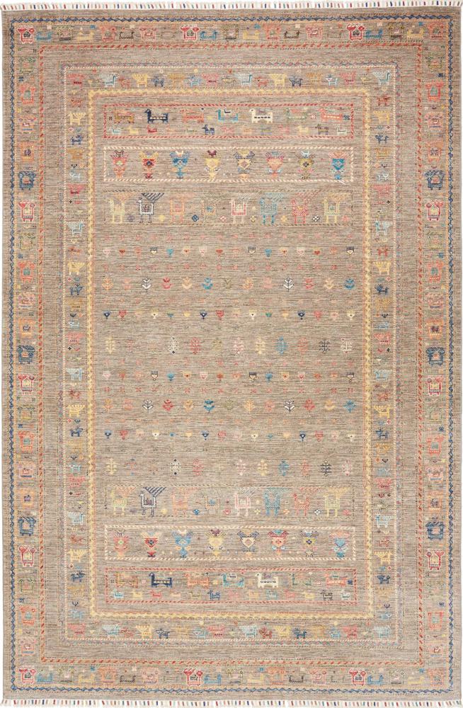 Pakistani rug Design Arijana 9'11"x6'7" 9'11"x6'7", Persian Rug Knotted by hand