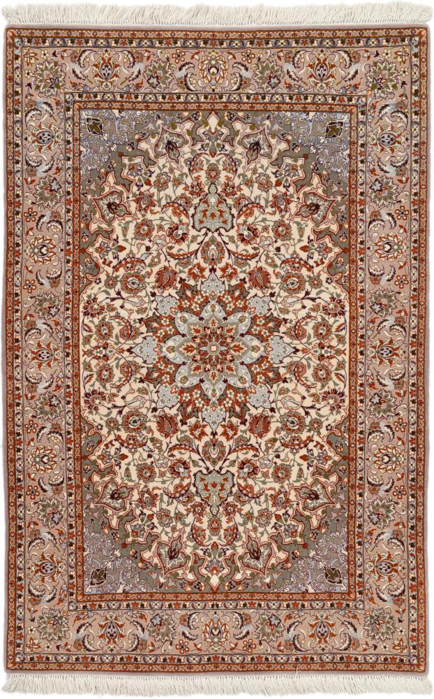 Tapete persa Isfahan Fio de Seda 163x106 163x106, Tapete persa Atado à mão