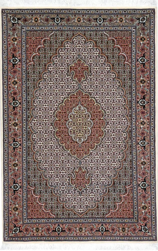 Tapete persa Tabriz Mahi 50Raj 5'0"x3'4" 5'0"x3'4", Tapete persa Atado à mão