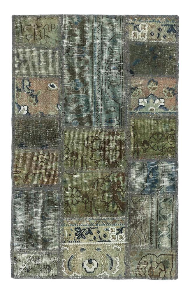 Perzisch tapijt Patchwork 89x59 89x59, Perzisch tapijt Handgeknoopte