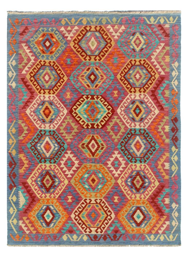 Afghan rug Kilim Afghan 7'7"x5'7" 7'7"x5'7", Persian Rug Woven by hand