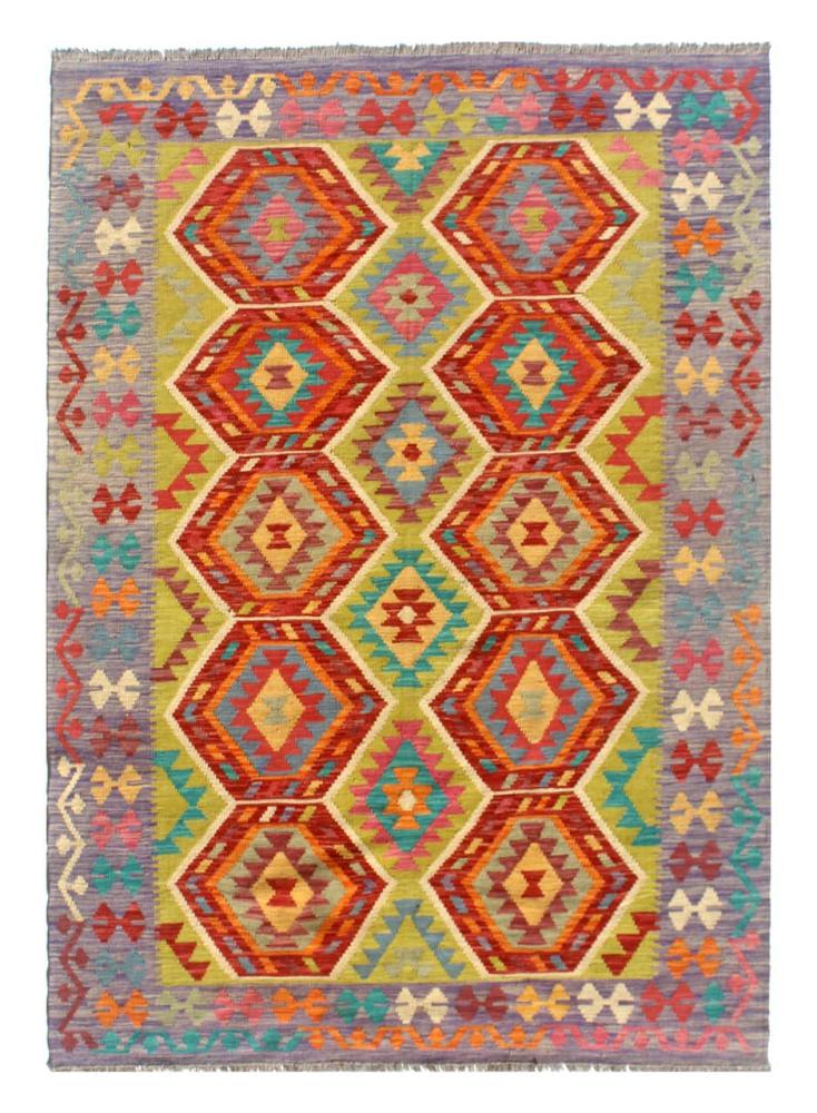 Afghan rug Kilim Afghan 7'11"x5'9" 7'11"x5'9", Persian Rug Woven by hand