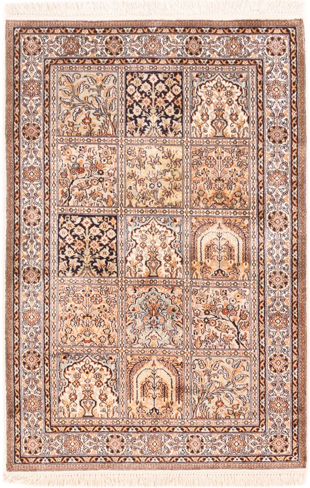 Alfombra india Cachemira de Seda 120x82 120x82, Alfombra persa Hecho a mano
