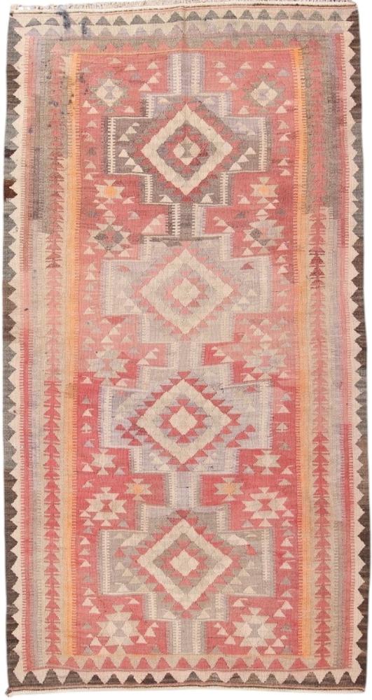 Persisk tæppe Kelim Fars Antikke 274x145 274x145, Persisk tæppe Håndvævet