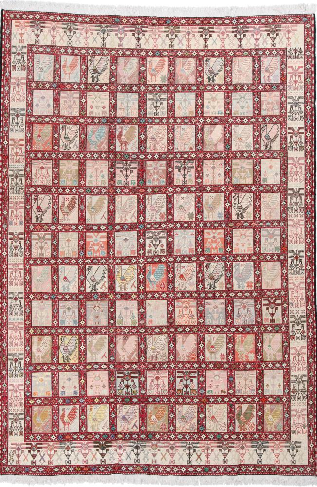 Persisk tæppe Kelim Fars Silke 287x196 287x196, Persisk tæppe Håndvævet