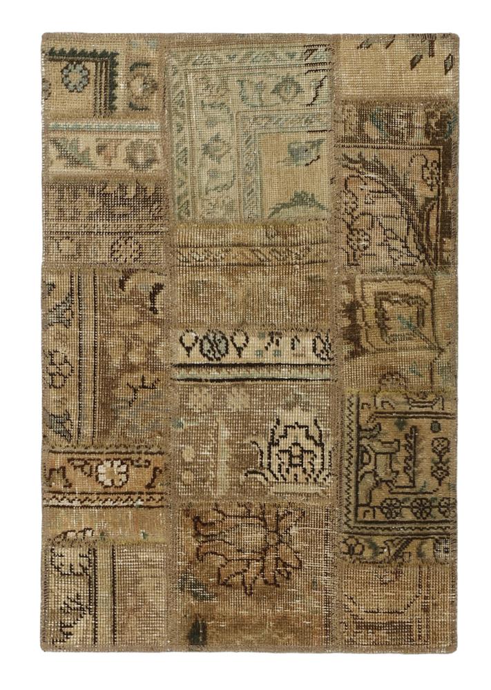 Persisk tæppe Patchwork 91x61 91x61, Persisk tæppe Knyttet i hånden