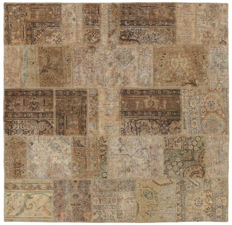 Perzisch tapijt Patchwork 205x204 205x204, Perzisch tapijt Handgeknoopte