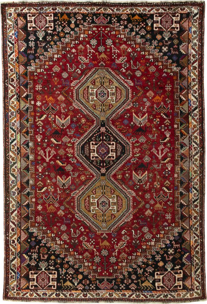 Tapis persan Shiraz 267x181 267x181, Tapis persan Noué à la main