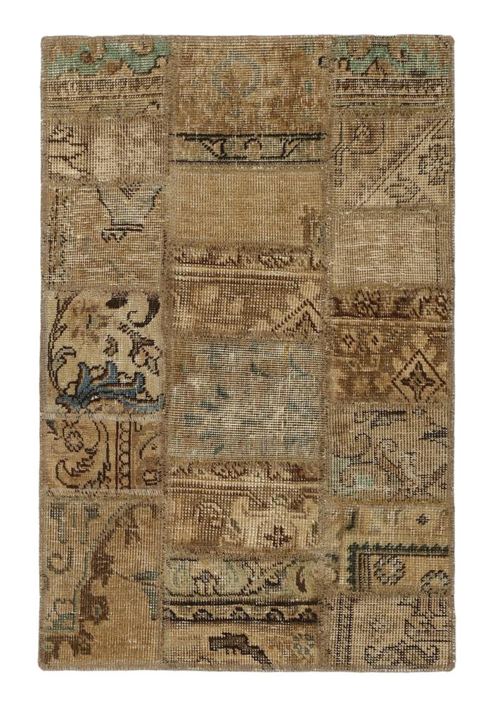 Persisk tæppe Patchwork 91x61 91x61, Persisk tæppe Knyttet i hånden