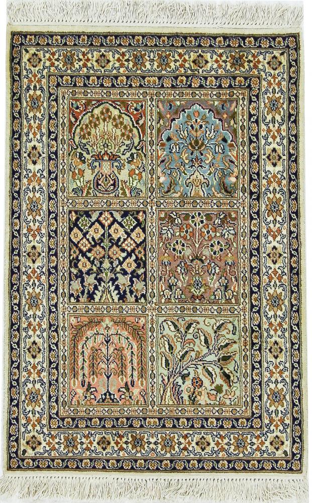 Tapis indien Cachemire Pure Soie 95x64 95x64, Tapis persan Noué à la main
